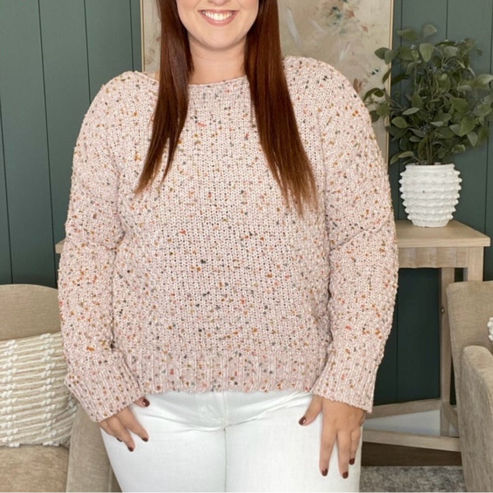 Long Sleeve Boat Neck Popcorn Yarn
Pullover Sweater